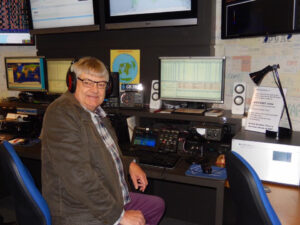 In the RSGB radio room at Bletchley Park